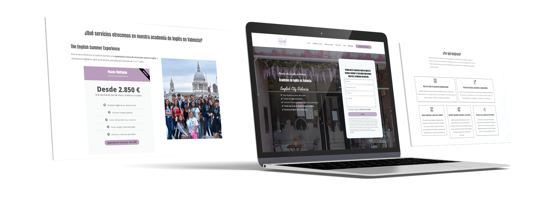 mock up landing english city valencia